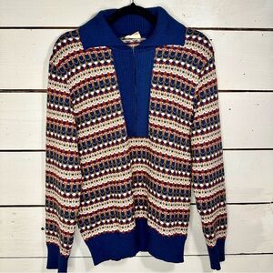 1970’s Kmart Men's size Medium knit patterned Sweater